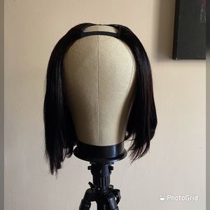 100% HUMAN HAIR U-Part Bob Wig 10in 1B